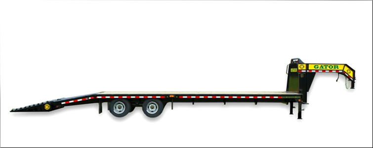 Gooseneck Flat Bed Equipment Trailer | 20 Foot + 5 Foot Flat Bed Gooseneck Equipment Trailer For Sale   Morgan County, Tennessee